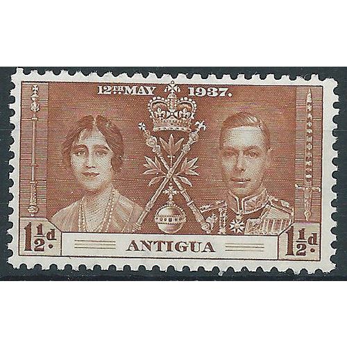 Antigua 1937 SG96 1 1/2d Yellow-Brown Coronation Unmounted Mint ...