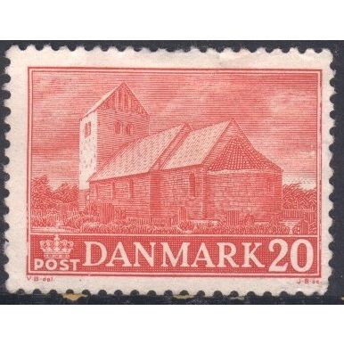 Denmark 1944 - SG341 - 20ore red - Hvidbjerg Church - MH