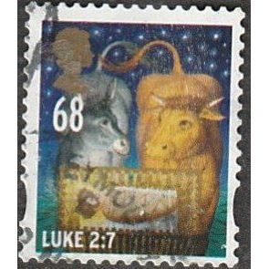 2011 Christmas, 68p Value. Baby Jesus in Manger. Fine Used. Off Paper