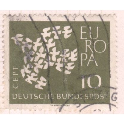 Germany 1961 - SG1281 - 10pf green - Doves (Europa) - used