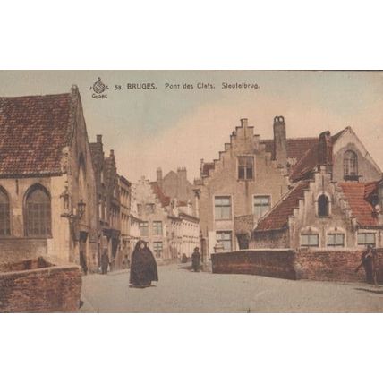 Belgium Pont Des Clefs Sleutelbrug Lady Fashion Cloak Antique Flemish Postcard