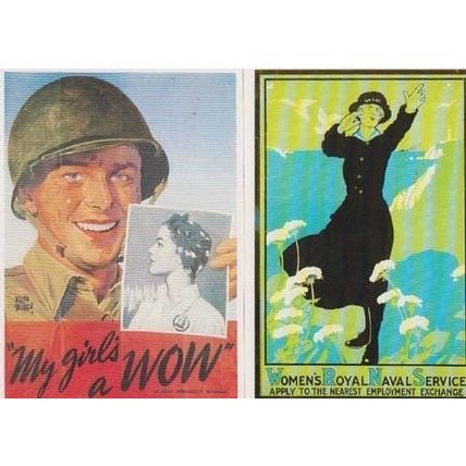 My Girls A Wow Womens War Naval Service 2x Military Advertising Poster Postcard