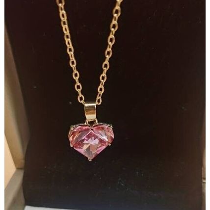 Women Butterfly Heart Pendant Cubic Zirconia Necklace Wedding Jewelry