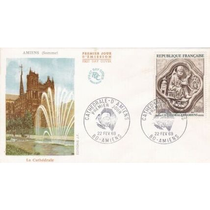 France 1969 Cathedrale D'Amiens FDC Amiens special cancel unaddressed VGC
