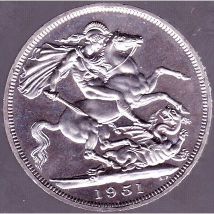 1951 Great Britain 1 Crown (5 Shillings) Coin Festival of Britain Purple Case