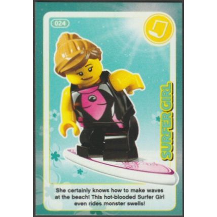 Lego Trading Card - Create The World - 024 Surfer Girl