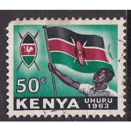 Kenya 1963 Independence Kenya Flag 50c Fine Used SG 7 VGC