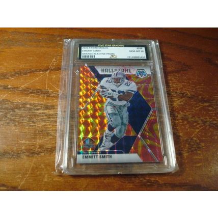 2020 Panini Mosaic, Graded Gem Mint 10, EMMITT SMITH, Cowboys, Orange Reactive
