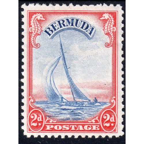 1940 BERMUDA SG112a 2d ULTRAMARINE & SCARLET M/MINT (107)
