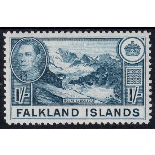 Falkland Islands Sg158c 1s Deep Dull Blue Very lightly Mounted Mint (G139)