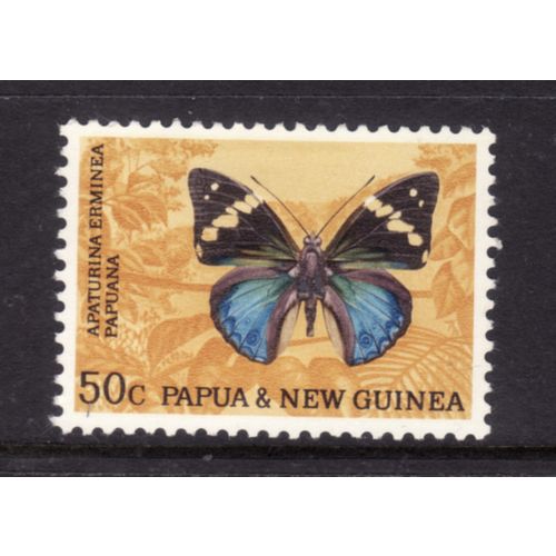 PAPUA NEW GUINEA 1966 BUTTERFLIES SG90 50c APATURINA ERMINEA FINE USED