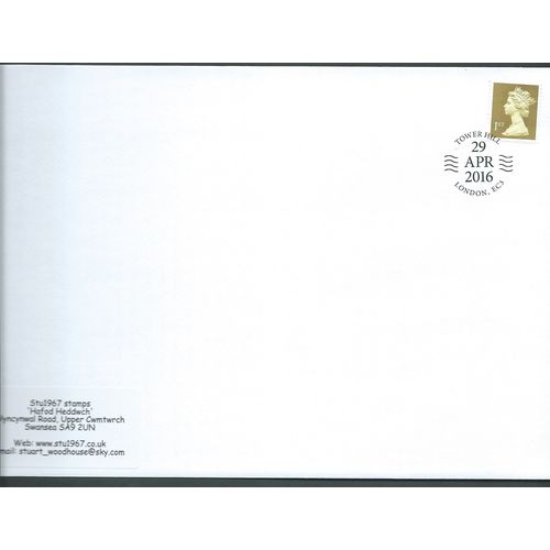 2016 1ST 'GOLD MACHIN' 'TOWER HILL ' PMK COVER (EBIDPACK3888)