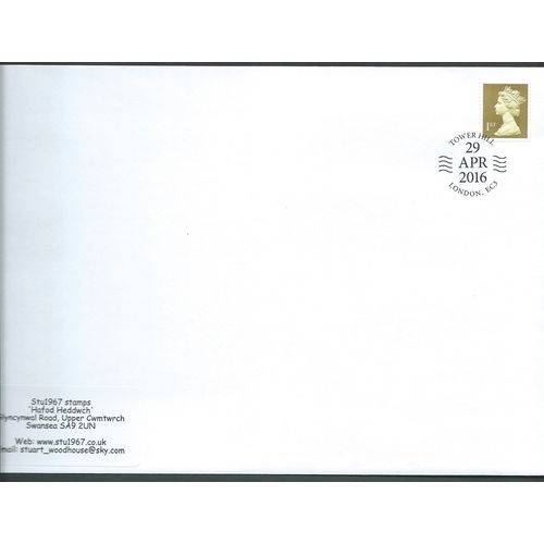 2016 1ST 'GOLD MACHIN' 'TOWER HILL ' PMK COVER (EBIDPACK3889)