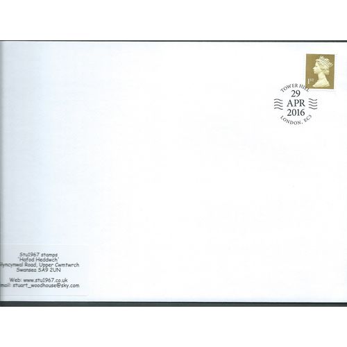 2016 1ST 'GOLD MACHIN' 'TOWER HILL ' PMK COVER (EBIDPACK3890)