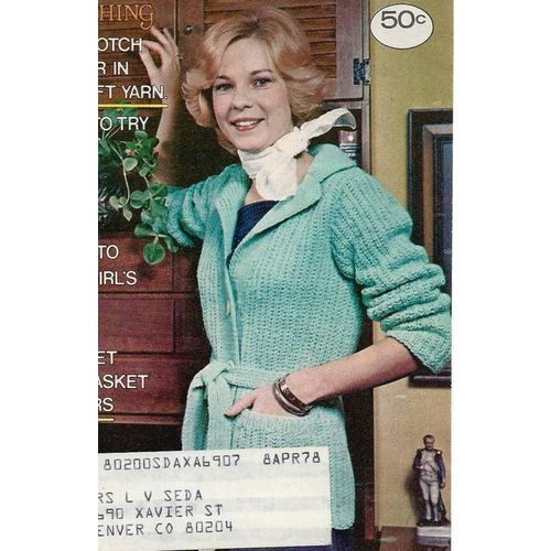 Beautiful Knit Sweater PATTERN Notch Collar Cardigan