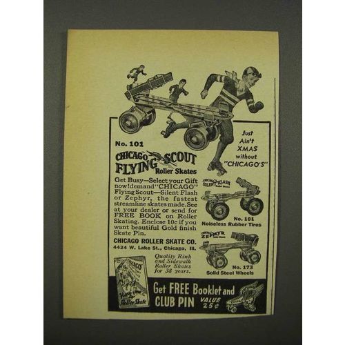 1940 Chicago Flying Scout Roller Skates Ad - No. 101