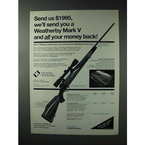 1993 Bank of Boulder Ad - Weatherby Mark V Rifle