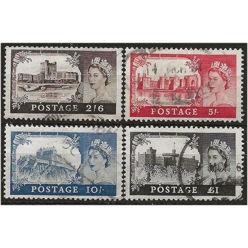 1959 2nd De La Rue Castle High Value Set SG595-598 Good/Fine Used .. .
