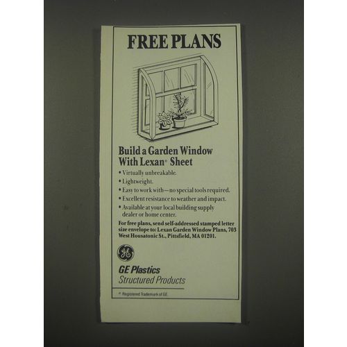1991 GE Plastics Lexan Sheet Ad - Free Plans
