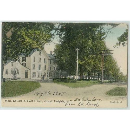 New York Jewett Heights Main Square & Post Office Handcolored Unpaved Tree~201