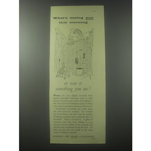 1954 Andrews Liver Salts Ad - What's eating you this morning