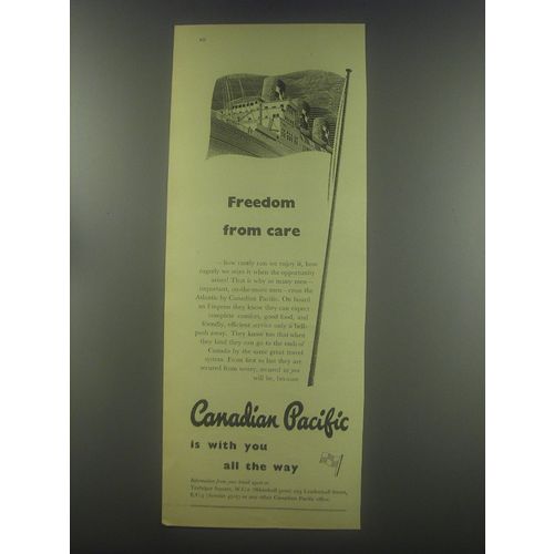 1954 Canadian Pacific Ad - Freedom from care