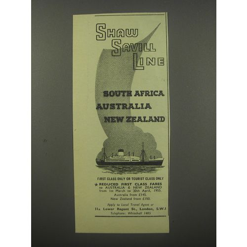 1954 Shaw Savill Line Advertisement - South Africa Australia New Zealand