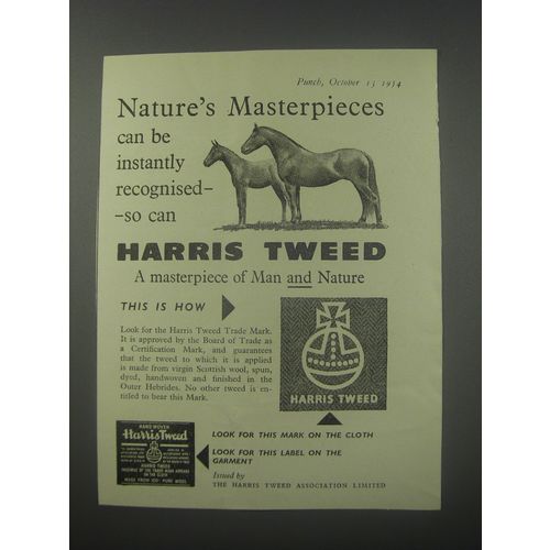 1954 Harris Tweed Advertisement - Nature's masterpieces