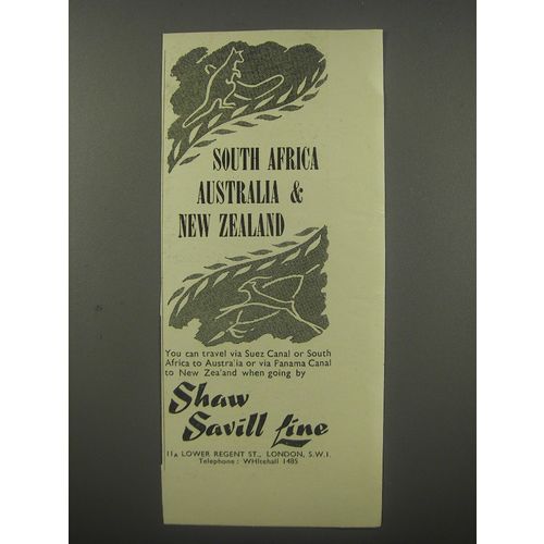 1954 Shaw Savill Line Ad - South Africa Australia & New Zealand