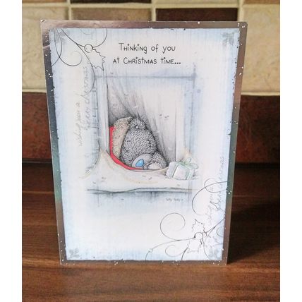 Me To You Christmas Cards - Thinking of You - Glitter Card - 026