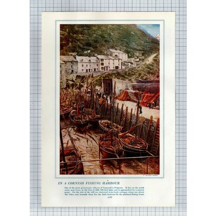 (5862) Polperro Harbour Cornwall / Derwentwater - Book Print