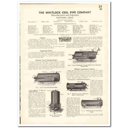 Whitlock Coil Pipe Company 1935 vintage heating catalog storage