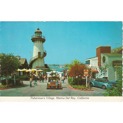 6x4 Continental size printed postcard Fisherman's Village Marina Del Rey USA