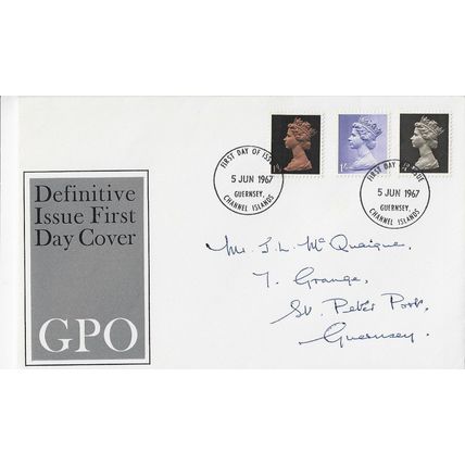 GB 1967 GB June Definitive FDC Guernsey pm