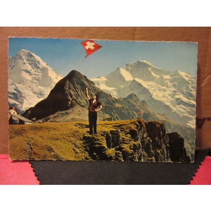 JUNGFRAU, INTERLAKEN, SWITZERLAND used vintage postcard 1959 pm =