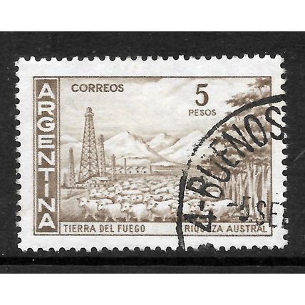 ARGENTINA 1959 5p BROWN TIERRA DEL FUEGO SG 952 FINE USED