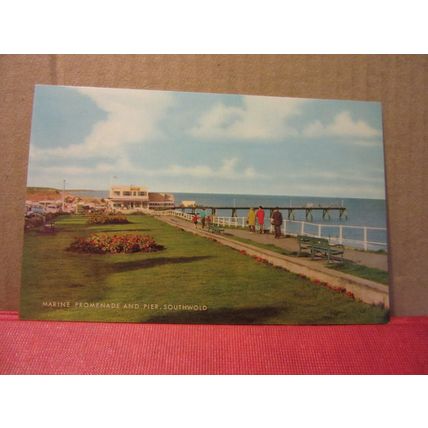 MARINE PROMENADE AND PIER, SOUTHWOLD. unused postcard by J Salmon /