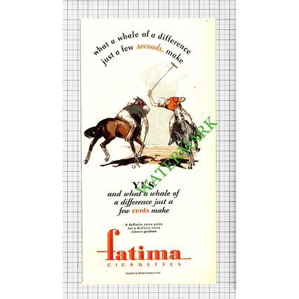 Fatima Cigarettes Polo Match Game Liggett & Myers Advert - 1929 Cutting