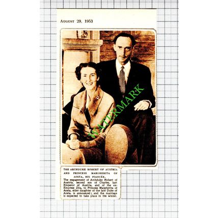 Archduke Robert of Austria Engagement - 1953 Small Cutting