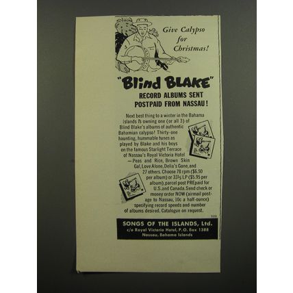 1953 Songs of the Islands Advertisement - Blind Blake Record Albums