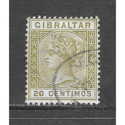 GIBRALTAR 1889 QV SG24 20 CENTIMOS 24 SG