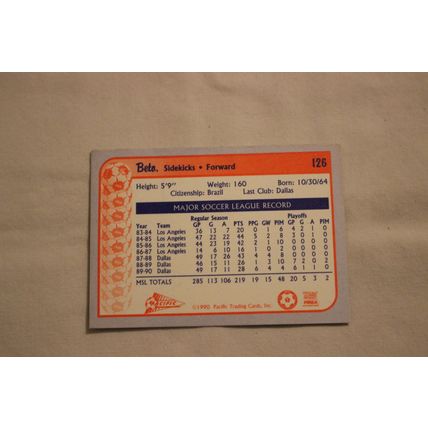 Beto 1990/91 Pacifc MSL NO. 126