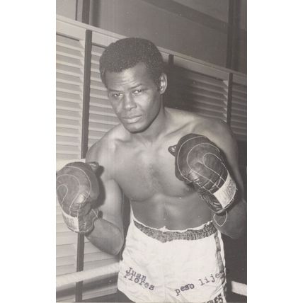 Juan Flores Cuban Spain 1960s Boxing Boxer Vintage Old Card Photo