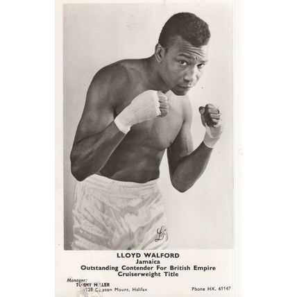 Lloyd Walford Jamaican Boxer 1960s Management Publicity Photo Card