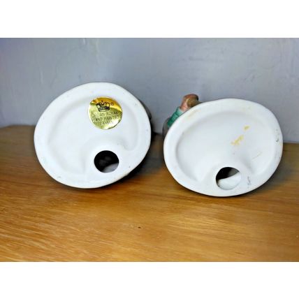 Old Man & Woman w Walking Stick & Book in Hand - Ceramic Crown Royal Home Decor