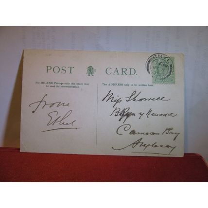 RHUDDLAN CASTLE, RHYL, DENBIGHSHIRE, WALES used antique postcard 1905 pm =