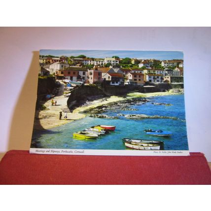 MOORINGS & SLIPWAYS, PORTHSCATHO, CORNWALL unused postcard by John Hinde =