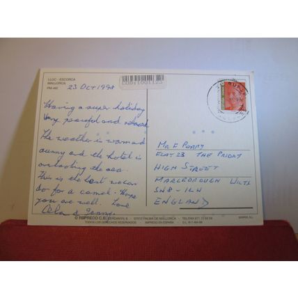 LLUC-ESCORCA, MALLORCA, SPAIN used postcard 1998 pm =