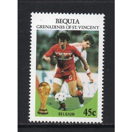 Bequia - 1986 - 45c World Cup Mexico '86 (Belgium), Mint Never Hinged