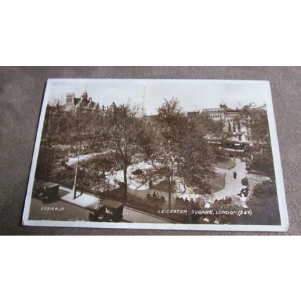 Valentines real photo Postcard - Leicester Square scene, London